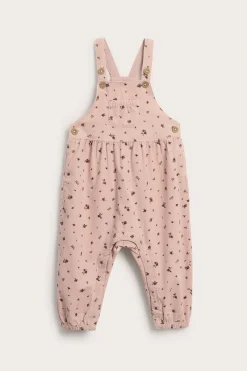 Baby pink floral dungarees