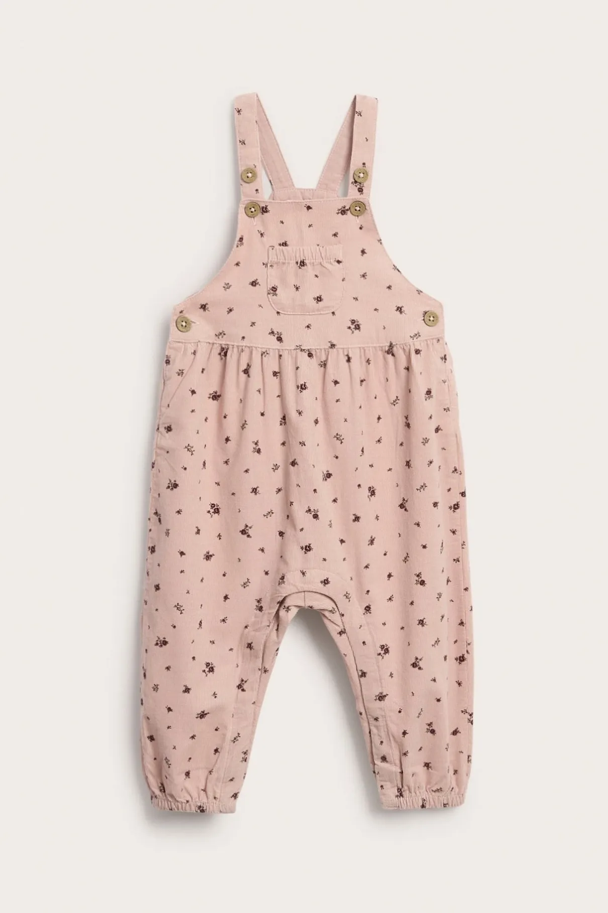 Baby pink floral dungarees