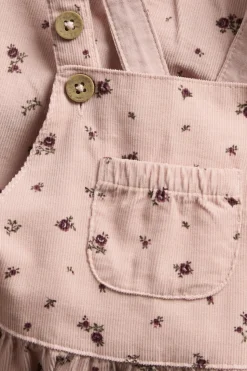 Baby pink floral dungarees