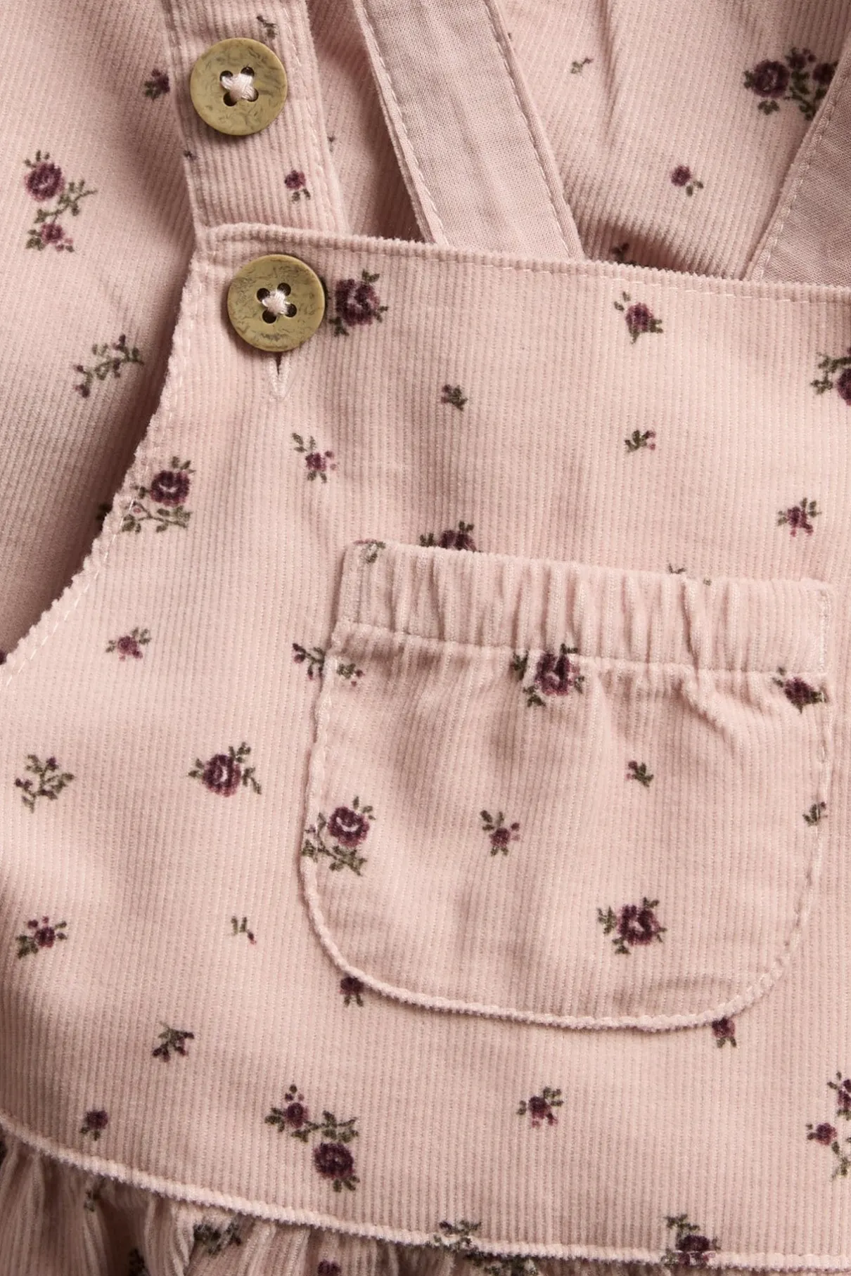 Baby pink floral dungarees
