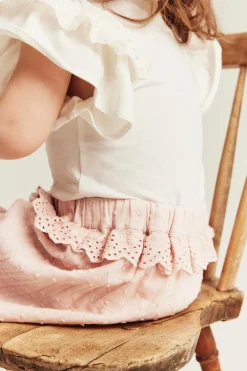 Baby pink frill trousers