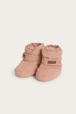 Baby pink water-repellent booties