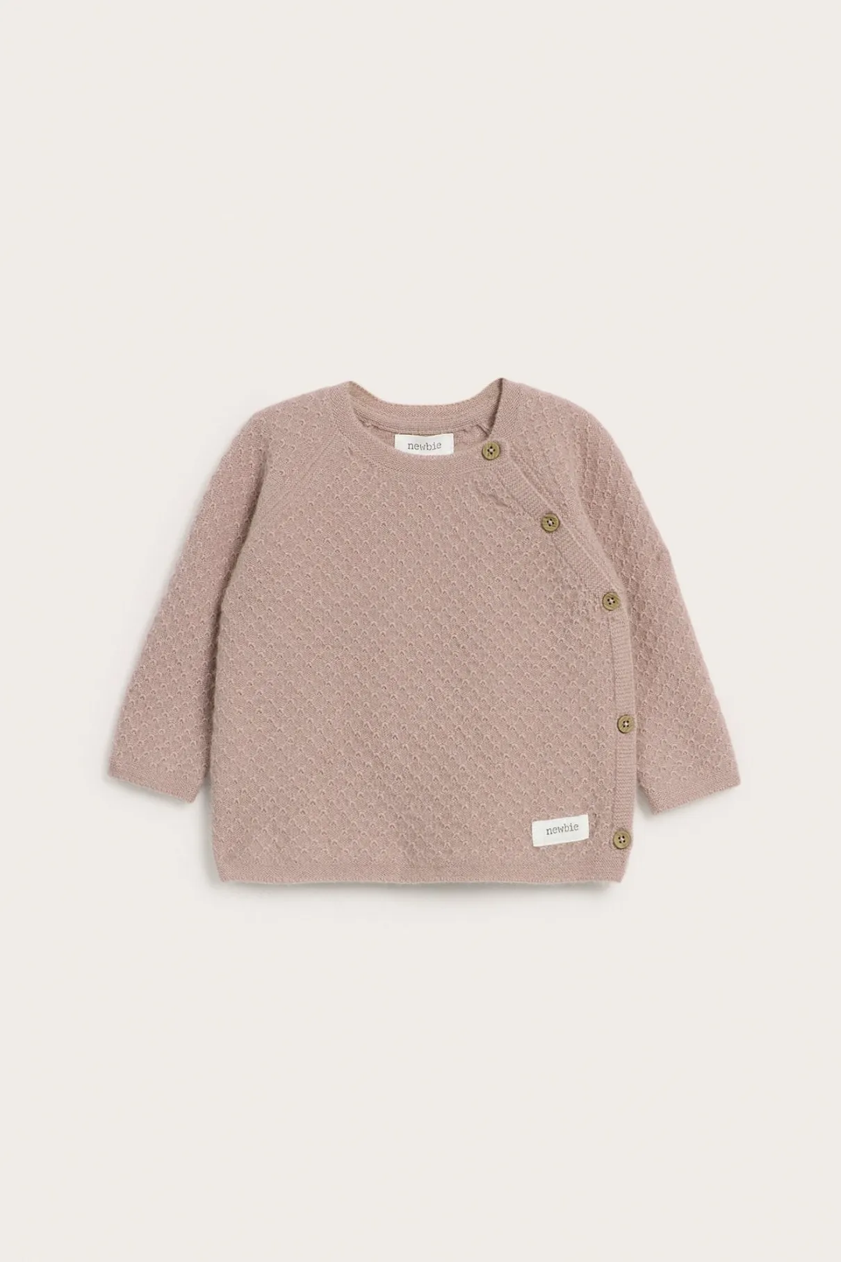 Baby pink wool-cashmere cardigan