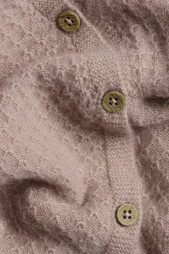 Baby pink wool-cashmere cardigan