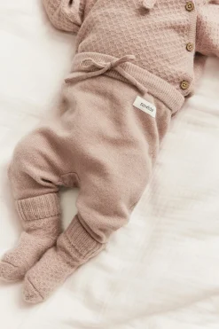 Baby pink wool-cashmere leggings