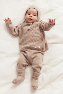 Baby pink wool-cashmere leggings