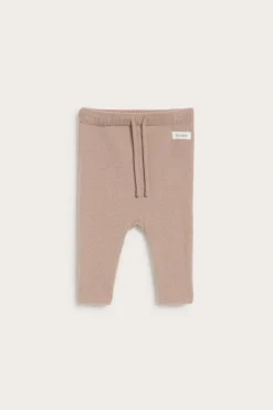 Baby pink wool-cashmere leggings