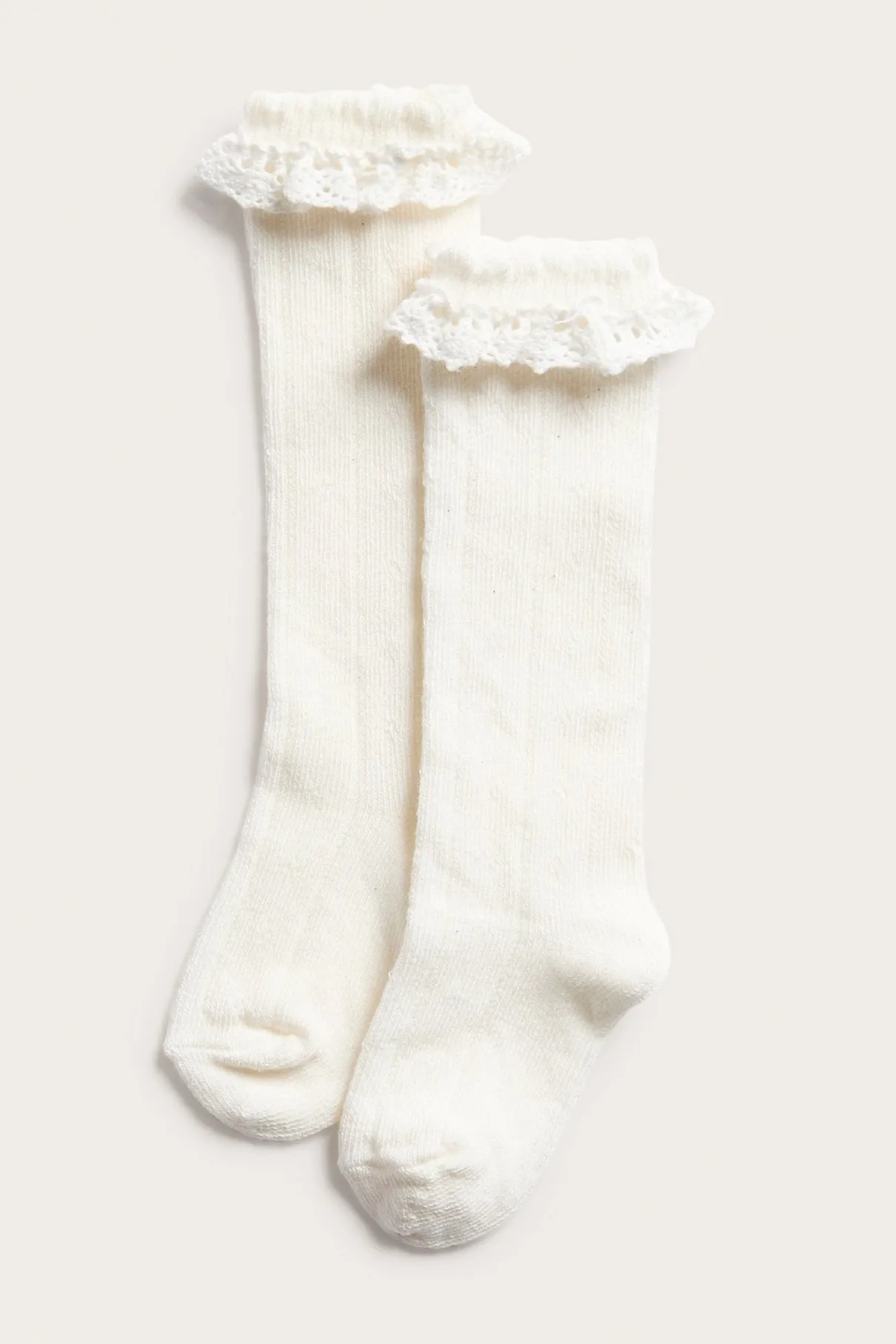 Baby pointelle pattern knee-highs