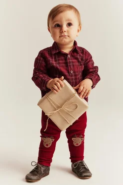 Baby red checked Christmas shirt
