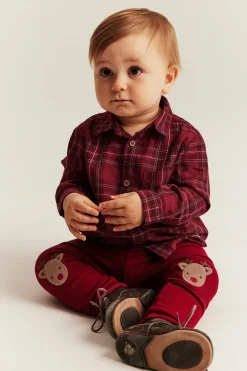 Baby red checked Christmas shirt