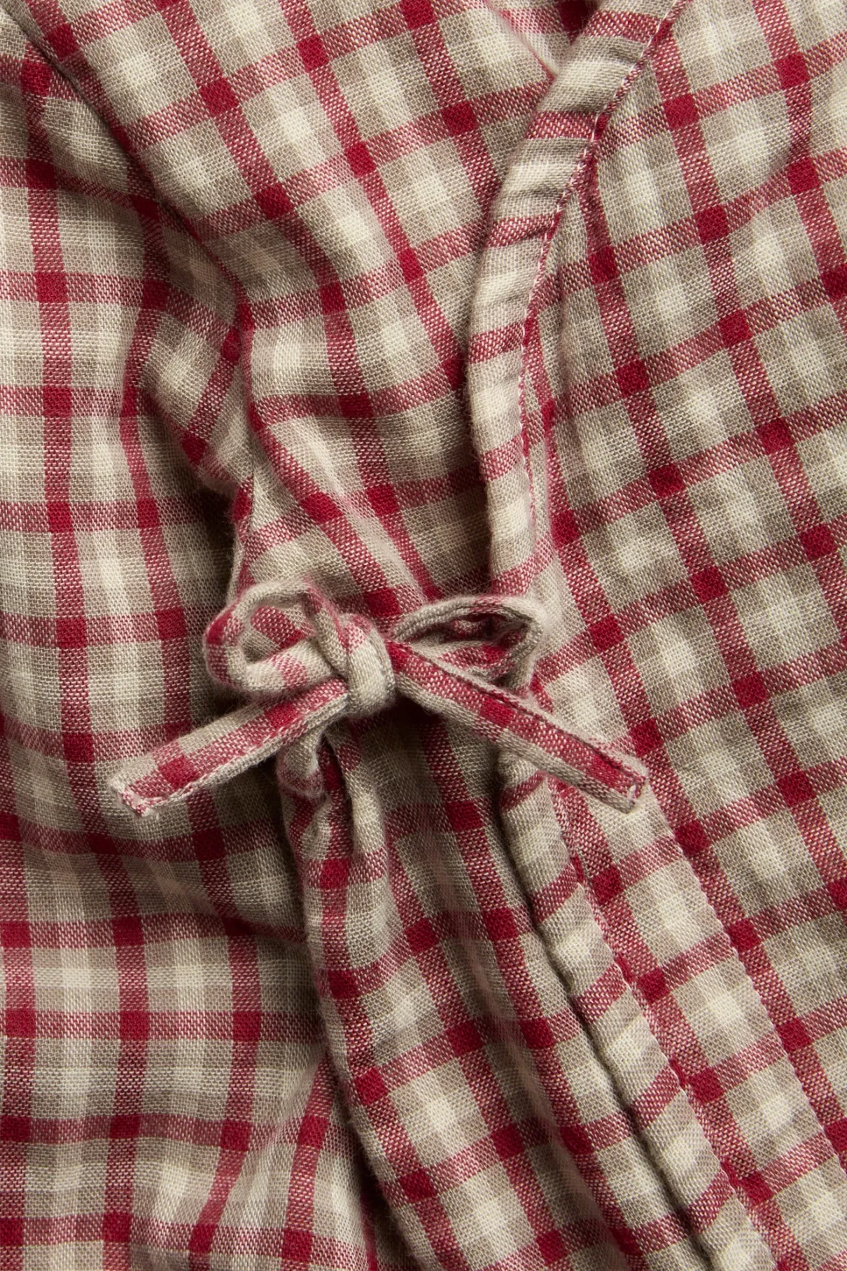 Baby red checked wrap-over bodysuit
