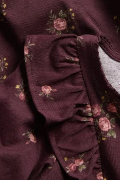Baby red floral frilled dress