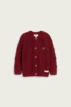 Baby red knitted Christmas cardigan