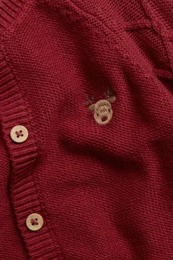 Baby red knitted Christmas cardigan