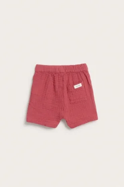 Baby red muslin shorts