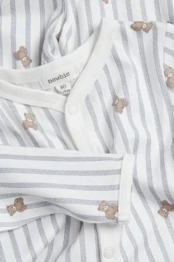 Baby striped teddy bear sleepsuit