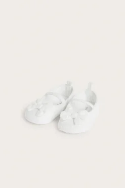 Baby white ballet shoes with bow