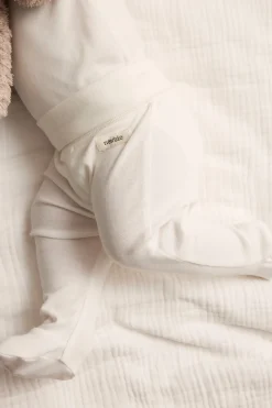 Baby white basic leggings with feet