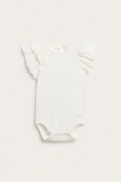Baby white bodysuit with frills
