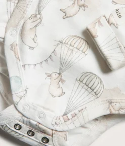 Baby white bunny balloon bodysuit