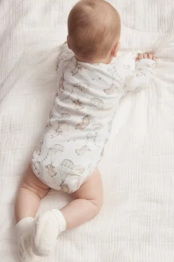 Baby white bunny balloon bodysuit