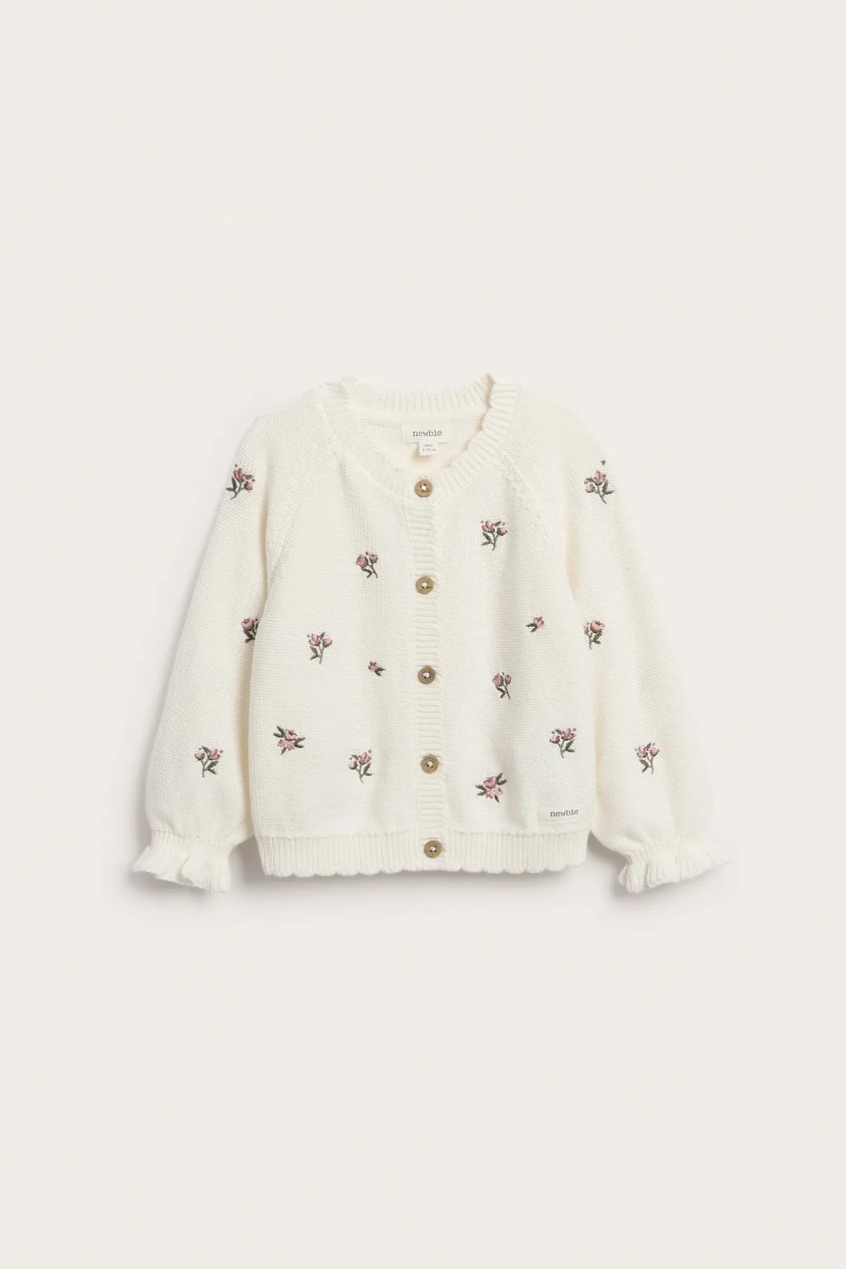 Baby white floral embroidery cardigan