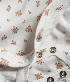 Baby white floral extender bodysuit