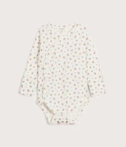 Baby white floral extender bodysuit