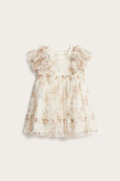 Baby white floral mesh dress