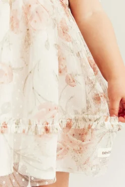 Baby white floral mesh dress