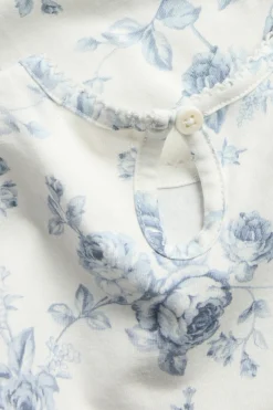 Baby white floral short sleeve bodysuit