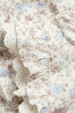 Baby white floral sleeveless dress with lace