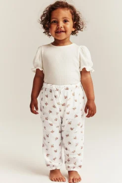 Baby white floral trousers