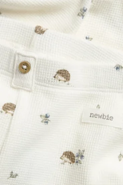 Baby white hedgehog-patterned leggings