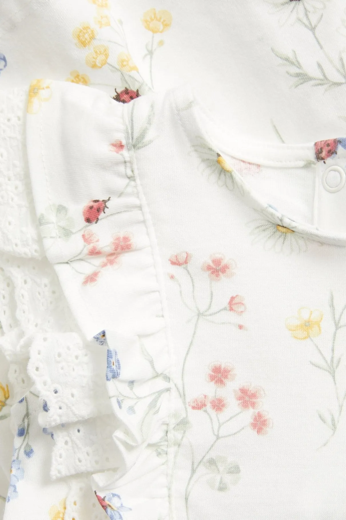 Baby white jersey dress with frill