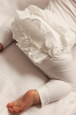 Baby white leggings with ruffles