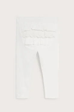 Baby white leggings with ruffles