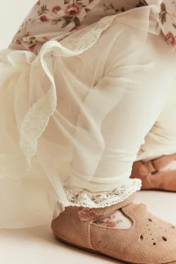 Baby white leggings with tulle skirt