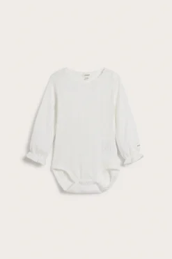 Baby white pointelle bodysuit