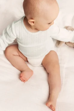 Baby white pointelle bodysuit