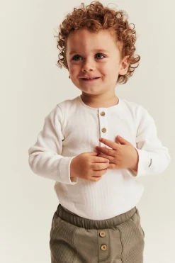 Baby white ribbed basic bodysuit
