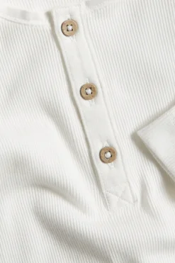 Baby white ribbed basic bodysuit
