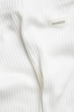 Baby white ribbed leggings