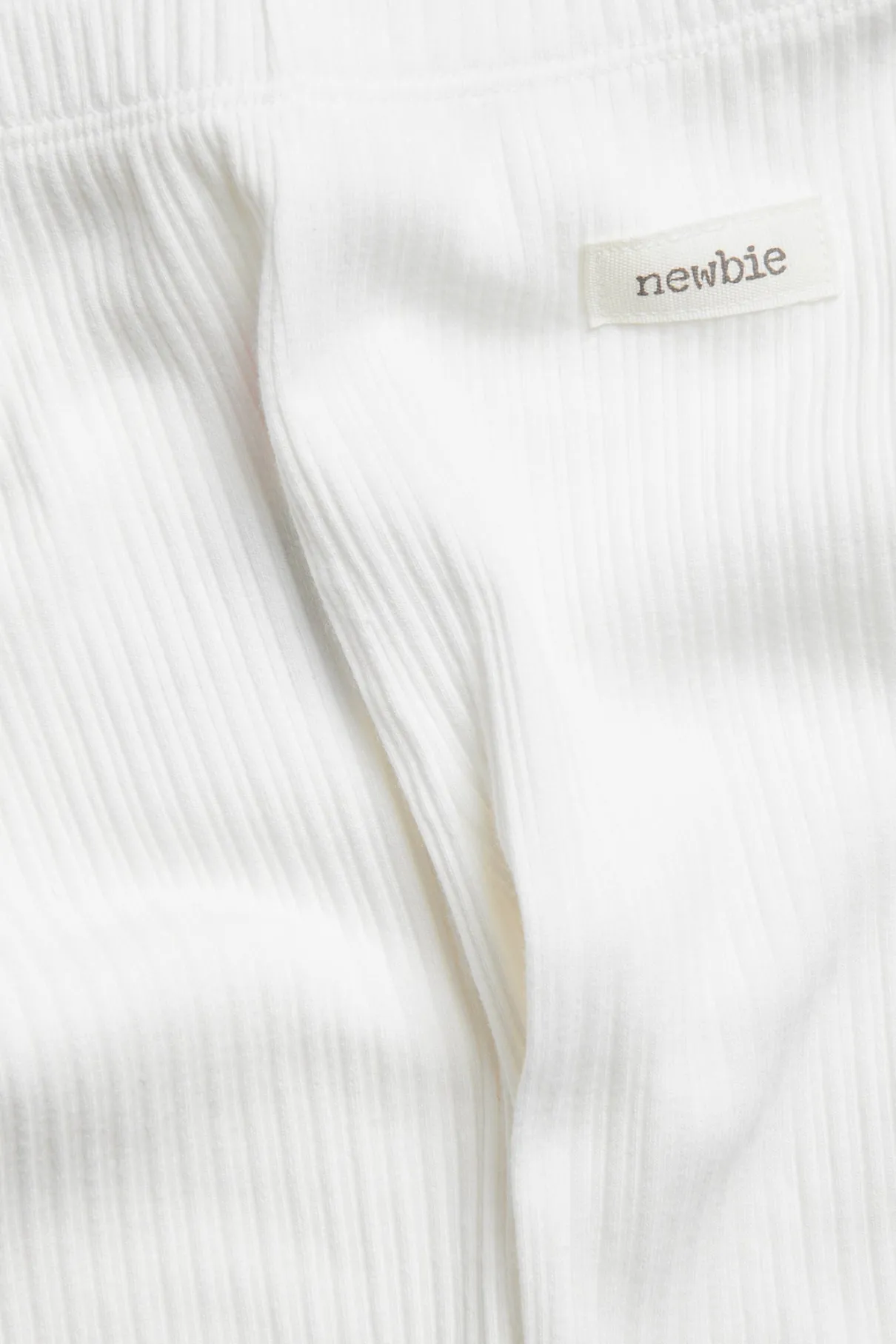Baby white ribbed leggings
