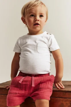 Baby white short-sleeved bodysuit