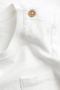 Baby white short-sleeved bodysuit