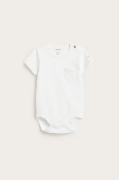 Baby white short-sleeved bodysuit