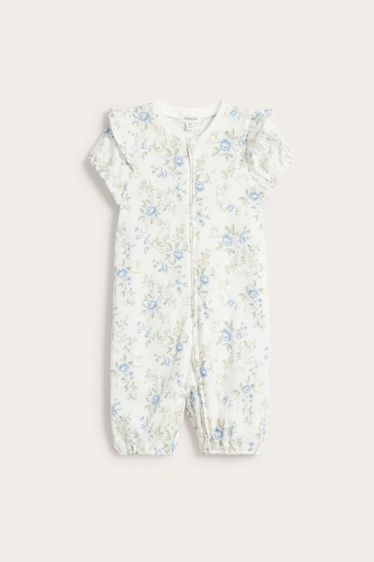 Baby white short sleeve floral pyjamas