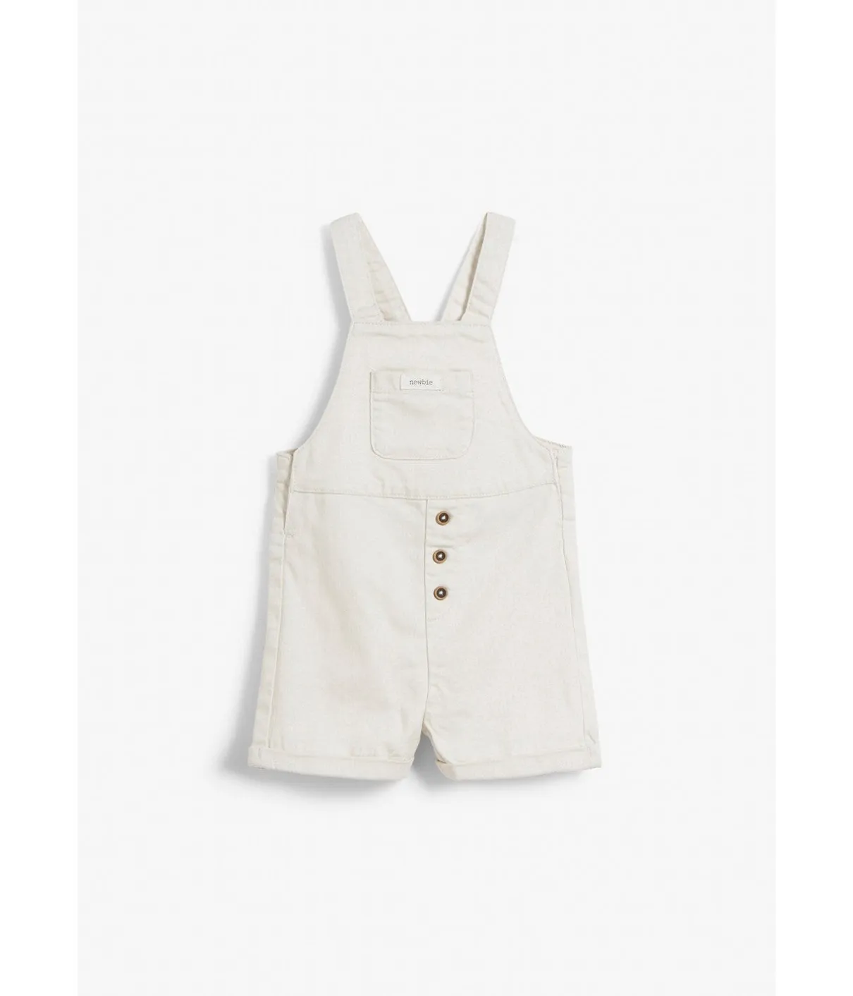 Baby white suspender shorts