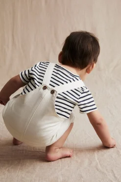 Baby white suspender shorts